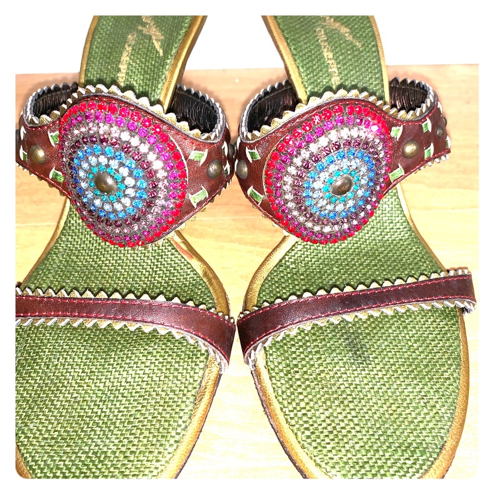 Giuseppe Zanotti Rainbow Rhinestone Heels Sandals